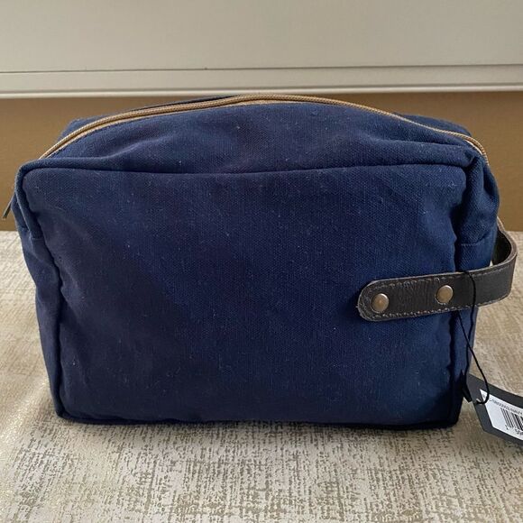 Vintage Addiction Men's Navy Blue Canvas Shaving/Toiletry Bag. New with Tag NWT - Picture 4 of 7
